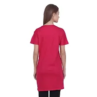 CRAFTLY Women and Ladies Long Polo T-Shirt Round Neck Dress (PINK1, Free Size)-thumb4