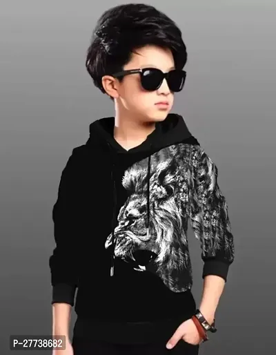 Kids Boys Hooded Printed Tshirt-thumb0