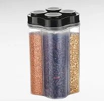 Plastic Dry Food Storage Box | 4 Section Container Jar For Grocery Items | Multipurpose 2400 ml Container Box For Kitchen - ( Pack of 1 )-thumb1