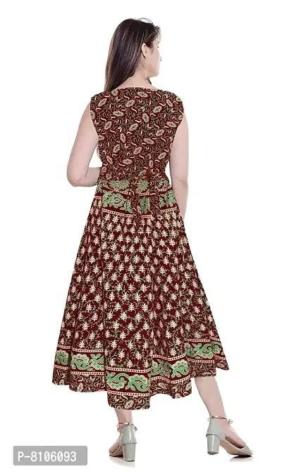 ALKA EMPORIUM Cotton Ethnic Gown for Women's | Printed Dress | Ethnic Wear | Jaipuri Print | Long Maxi Dress | Full Length | Western Dress | One Piece | Multi | 40-thumb2