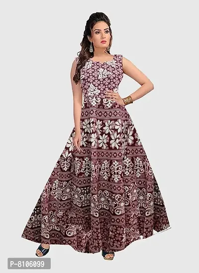 ALKA EMPORIUM Presents Rajasthani Printed Cotton Fit  Flare Long Maxi Dress