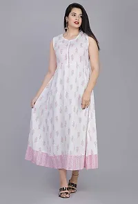 SBF Beautiful Rayon Printed Anarkali Kurti and Jacket (XXL, Pink)-thumb4