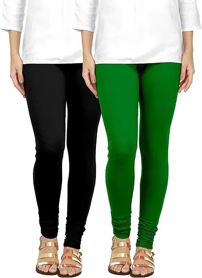 Pack of 2 Trendy Solid Cotton Leggings