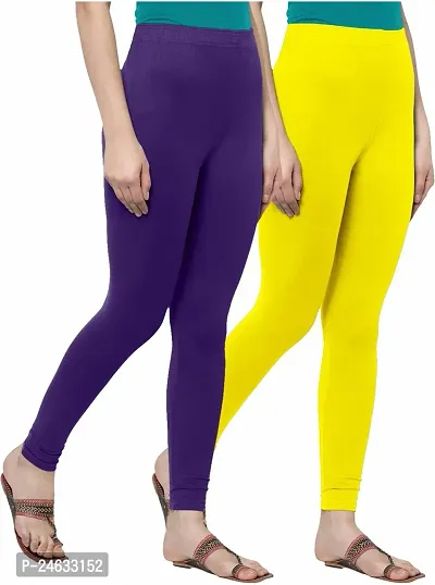 Stylish Women Cotton Blend Leggings Pack of 2