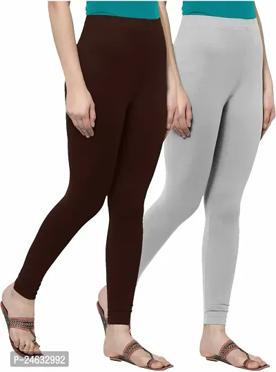 Stylish Women Cotton Blend Leggings Pack of 2-thumb0