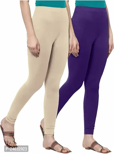 Stylish Women Cotton Blend Leggings Pack of 2-thumb0