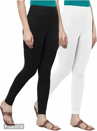 Stylish Women Cotton Blend Leggings Pack of 2-thumb0