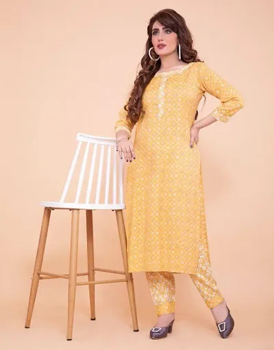 Latest Beautiful Rayon Stitched Kurta Bottom Set