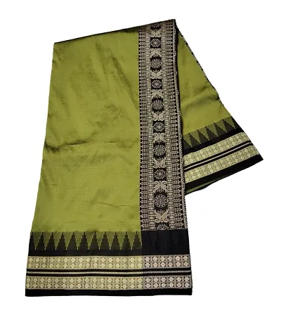 JR Handloom Karishma Fabric Bright(Resham) Thread Sambhalpuri PasaPalli Plain Saree! with beautiful Pallu work Sarees