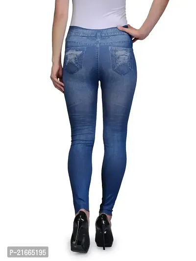 Stylish Blue Polycotton  Jeggings For Women-thumb2