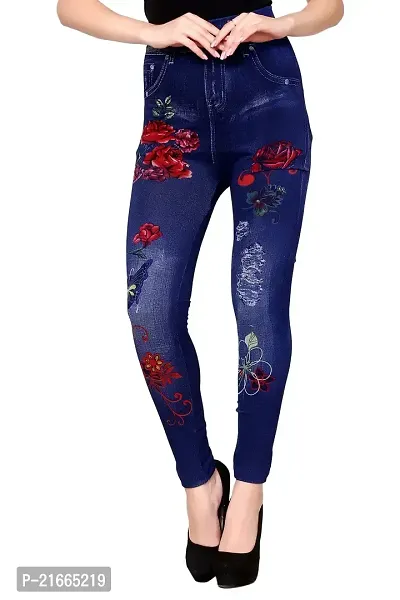 Stylish Blue Polycotton  Jeggings For Women-thumb0