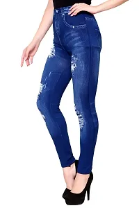 Stylish Blue Polycotton  Jeggings For Women-thumb2