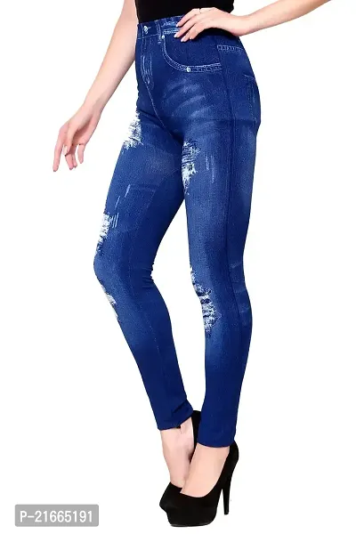 Stylish Blue Polycotton  Jeggings For Women-thumb3