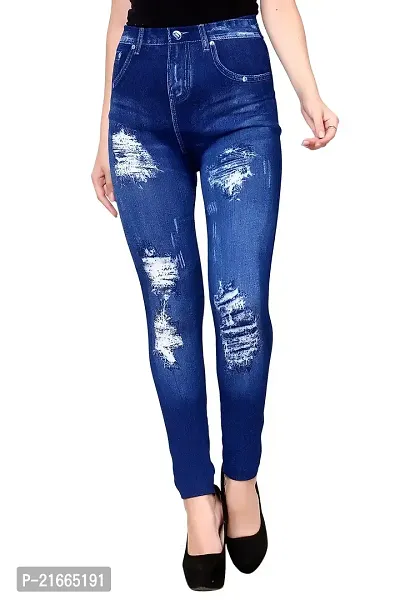 Stylish Blue Polycotton  Jeggings For Women-thumb0