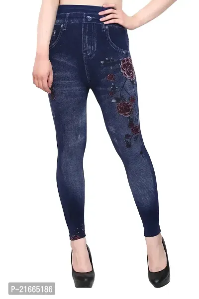 Stylish Blue Polycotton  Jeggings For Women-thumb0