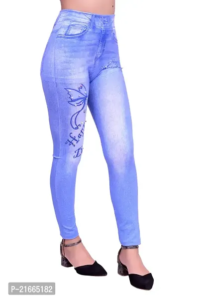 Stylish Blue Polycotton  Jeggings For Women-thumb2