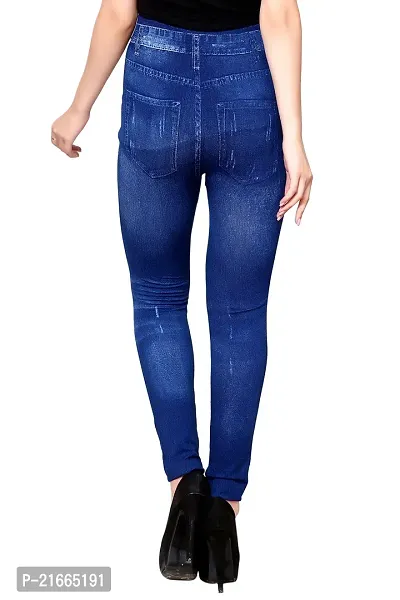 Stylish Blue Polycotton  Jeggings For Women-thumb2