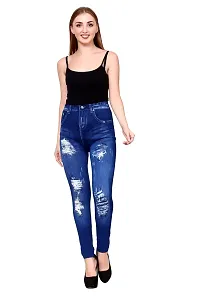 Stylish Blue Polycotton  Jeggings For Women-thumb3