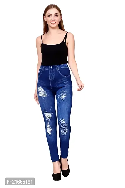 Stylish Blue Polycotton  Jeggings For Women-thumb4