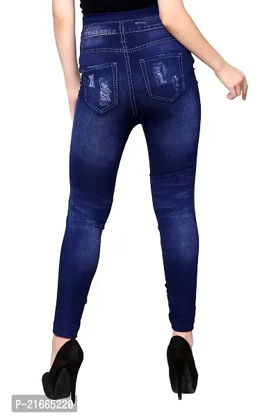 Stylish Blue Polycotton  Jeggings For Women-thumb2