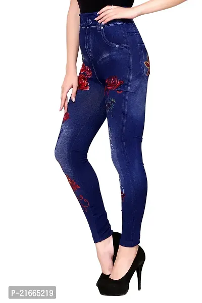 Stylish Blue Polycotton  Jeggings For Women-thumb2