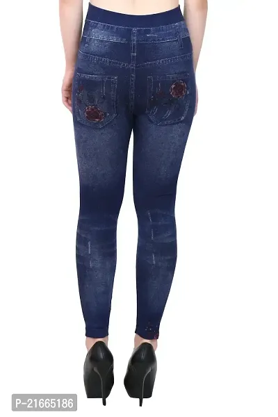 Stylish Blue Polycotton  Jeggings For Women-thumb2