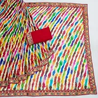 Multicolor Leheriya Printed With Sequins Border Georgette Saree-thumb2