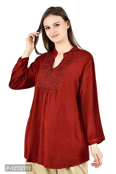 Stylish Fancy Rayon Straight Short Kurti For Women-thumb0