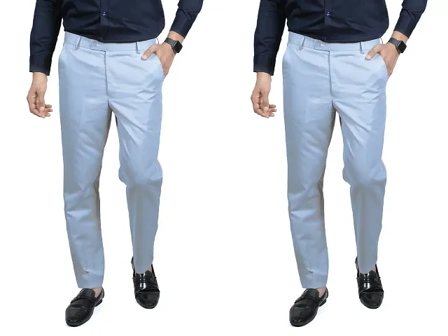 Stylish Fancy Slim Fit Formal Trouser Combo For Men Pack Of 2