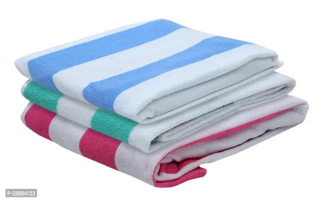 Light Thin Quick Drying Soft Terry 100% Cotton Bath Towels - Pack of 3-thumb0