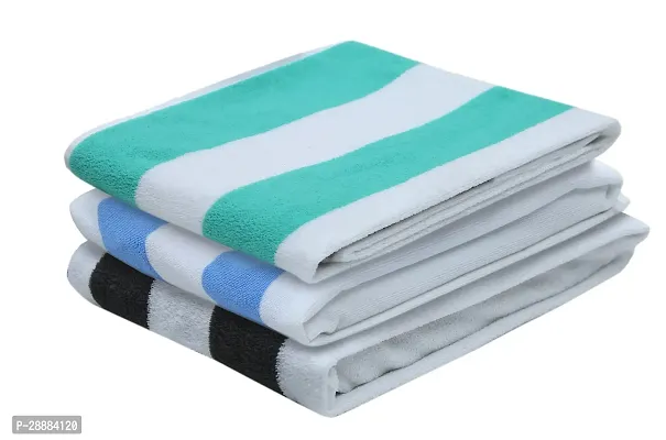 Light Thin Quick Drying Soft Terry 100% Cotton Bath Towels - Pack of 3