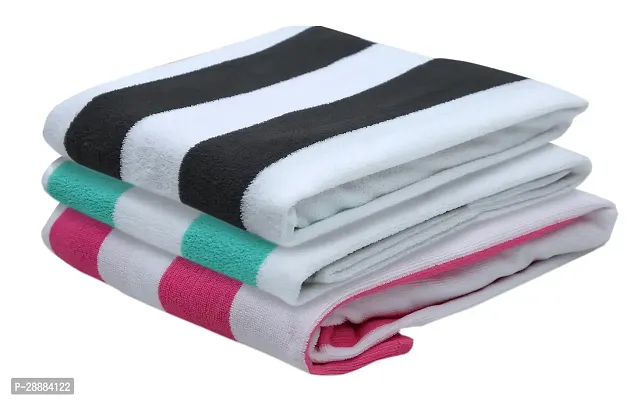 Light Thin Quick Drying Soft Terry 100% Cotton Bath Towels - Pack of 3-thumb0