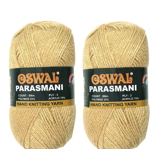 OSWAL PARASMANI Hand Knitting Yarn/Wool/Woollen/Thread, Pack of 2 Balls . Each BALL-100 gm .