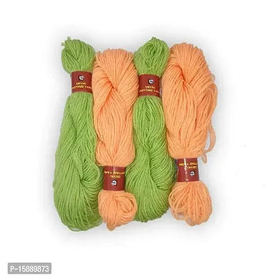 DEVKI Knitting Yarn ... PEAR and Papaya Wipe Color .. . 200 Gm Hand Knitting Wool / Art Craft Soft Fingering Crochet Hook Yarn, Acrylic and polymide Mix Knitting Yarn Thread.