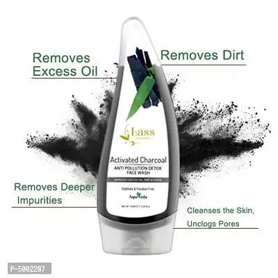 Lass Naturals Activated Charcoal Anti-Pollution Detox Face Wash  Black 130 ml-thumb2