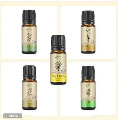 Lass Naturals Essential Oils - Clove, Lemongrass, Peppermint, Tea Tree & Ylang Ylang (Pack of 5)
