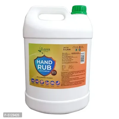 Lass Naturals Sanitize Hand Rub Gel 80% Alcohol Based Sanitizer Multi Purpose - 5 Litre