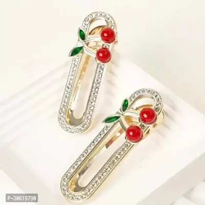 5 Pc Cherry Hair Clips Rhinestone Cherry Hair Clips Accessories For Women Girls Hair Clip Red