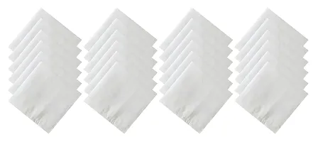 DIKHAWA 100% Cotton Essential Formal Handkerchiefs for Men (42CM X 42CM)