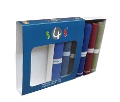 S4S Men's 100% Cotton Premium Collection Handkerchiefs - Pack of 12 (Dark Color Assorted_46X46 CM)-thumb2