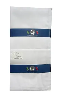 S4S Men's 100% Cotton Essential Handkerchiefs (White_42CM X 42CM_Pack of 12)-thumb1
