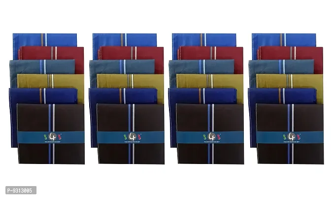 S4S Men's 100% Cotton Essential Handkerchiefs (Dark Color Assorted_42CM X 42CM_Pack of 12)