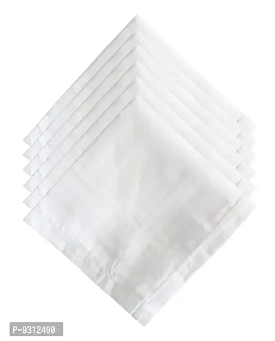 S4S Men's 100% Cotton Supreme Handkerchiefs (White_48CM X 48CM_Pack of 24)