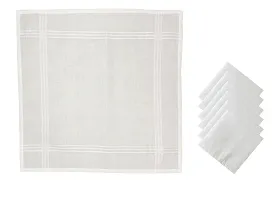 DIKHAWA 100% Cotton Essential Formal Handkerchiefs for Men (White_42CM X 42CM_Pack of 3)-thumb2