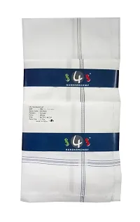 S4S Men's 100% Cotton Premium Collection Luxury Handkerchiefs - Pack of 12 (White with Subtle Color_46X46 CM)-thumb2