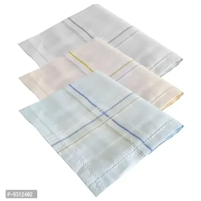 S4S Men's 100% Cotton Luxury Collection Handkerchiefs - Pack of 3 (Multicolour_46X46 CM)