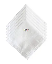 S4S Men's 100% Cotton Supreme Handkerchiefs (White_48CM X 48CM_Pack of 24)-thumb2