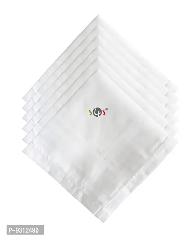 S4S Men's 100% Cotton Supreme Handkerchiefs (White_48CM X 48CM_Pack of 24)-thumb3