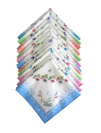 S4S 100 % Cotton Women's Soft Cotton Floral Handkerchief (30 X 30 cm, Multicolour) - Pack of 12-thumb4