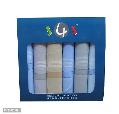 S4S Men's 100% Cotton Premium Collection Handkerchiefs - Pack of 12 (Multicolor_46X46 CM)-thumb3